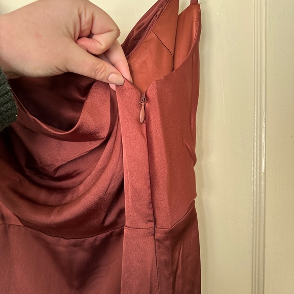 NWT Sugarlips Sydney Satin Gown | Size XL | Color: Cinnamon / Rust / Copper - Picture 6 of 7